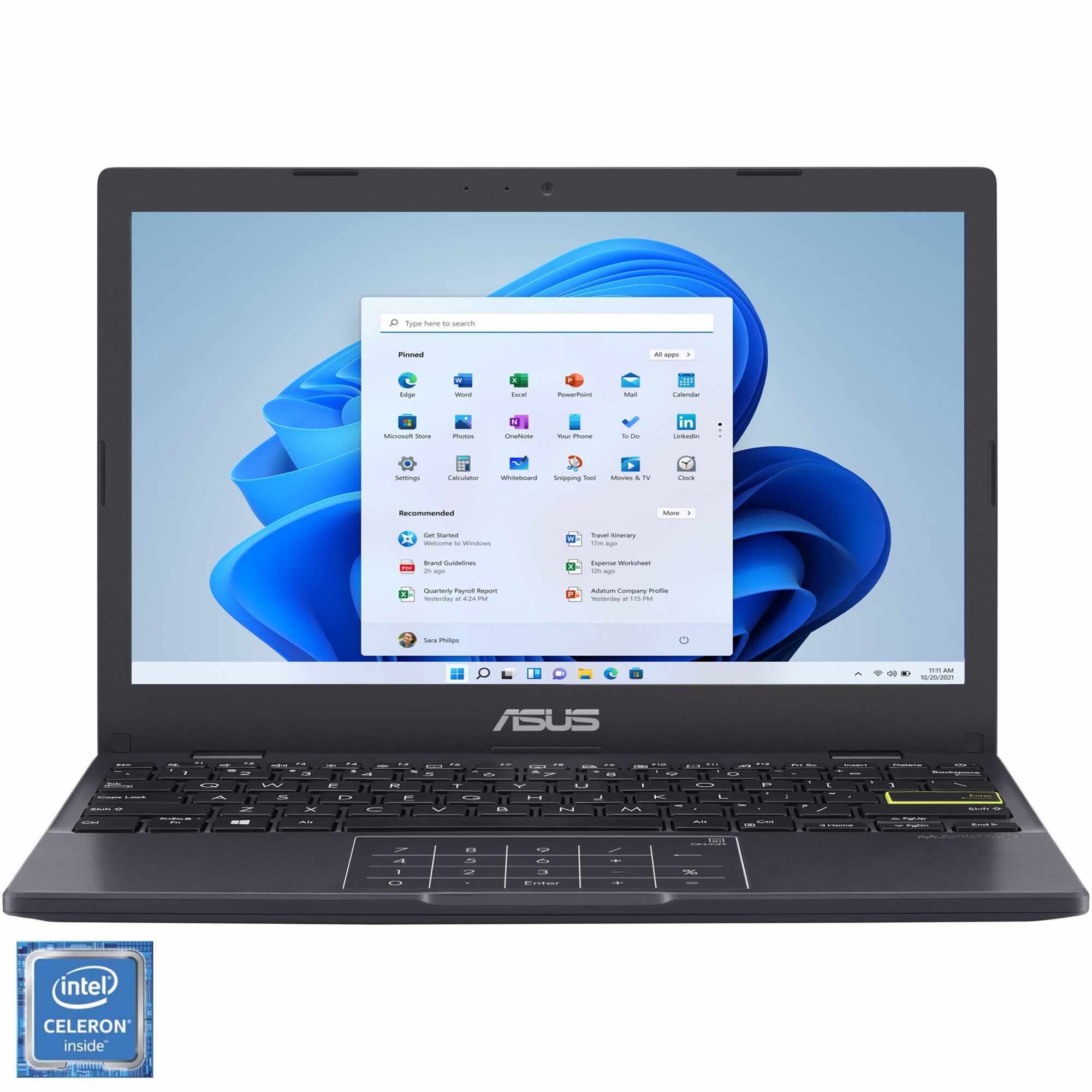 Laptop ultraportabil ASUS E210MA cu procesor Intel® Celeron® N4020, 11.6