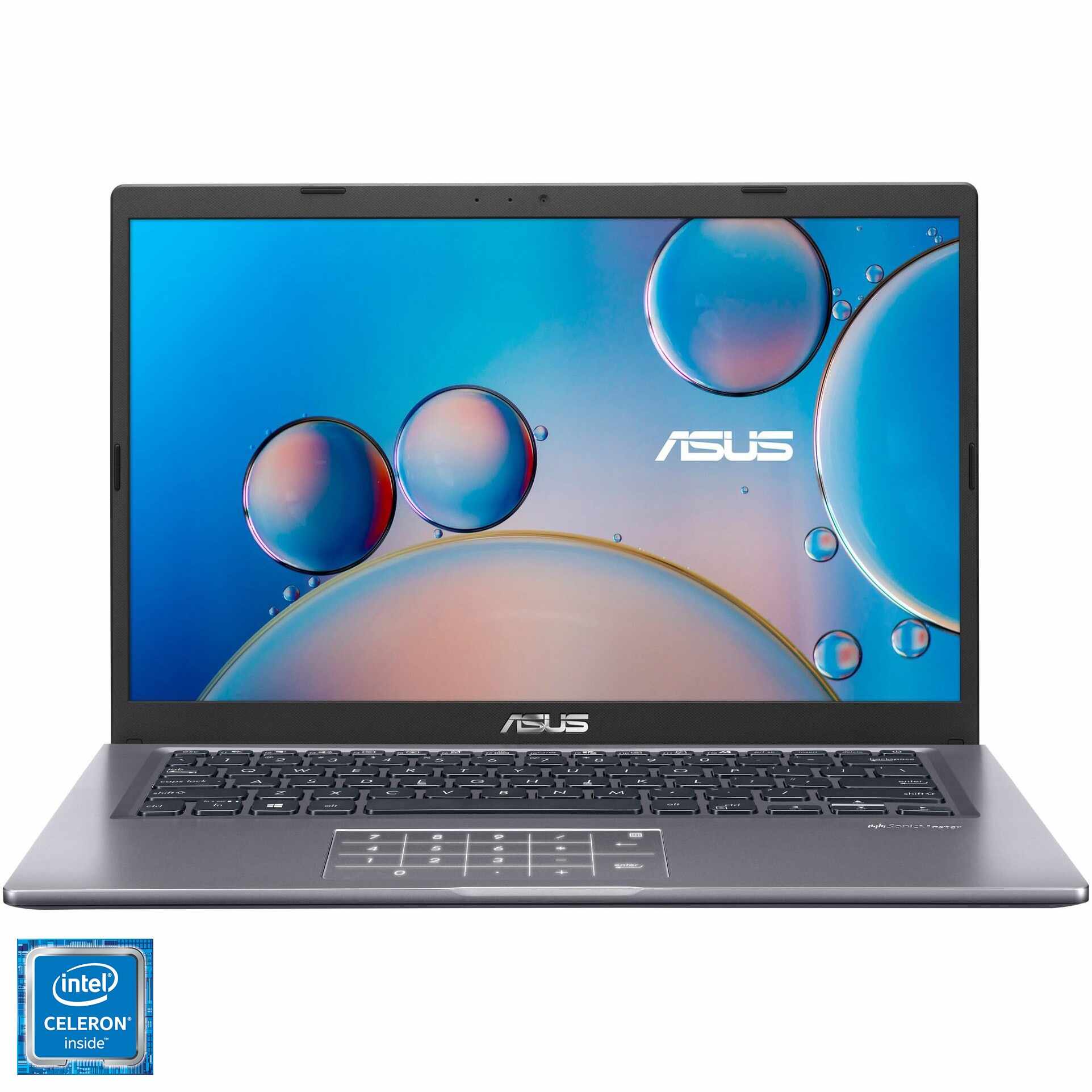 Laptop ultraportabil ASUS X415MA cu procesor Intel® Celeron® N4020 pana la 2.80 GHz, 14