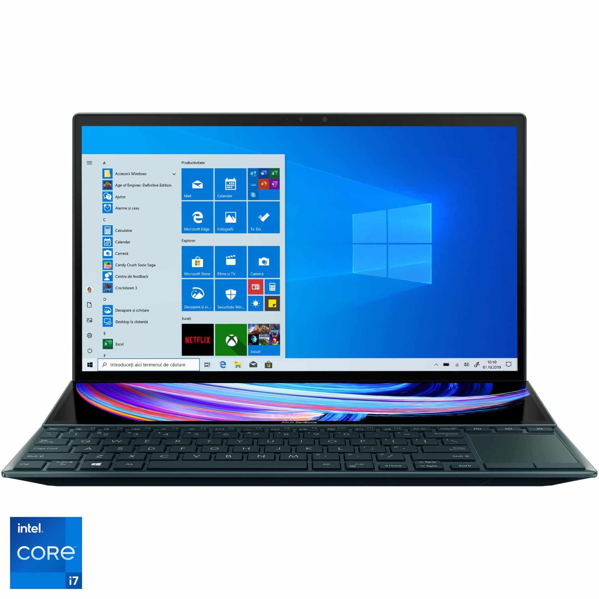 Laptop ultraportabil ASUS ZenBook Duo 14 UX482EG cu procesor Intel® Core™ i7-1165G7, 14