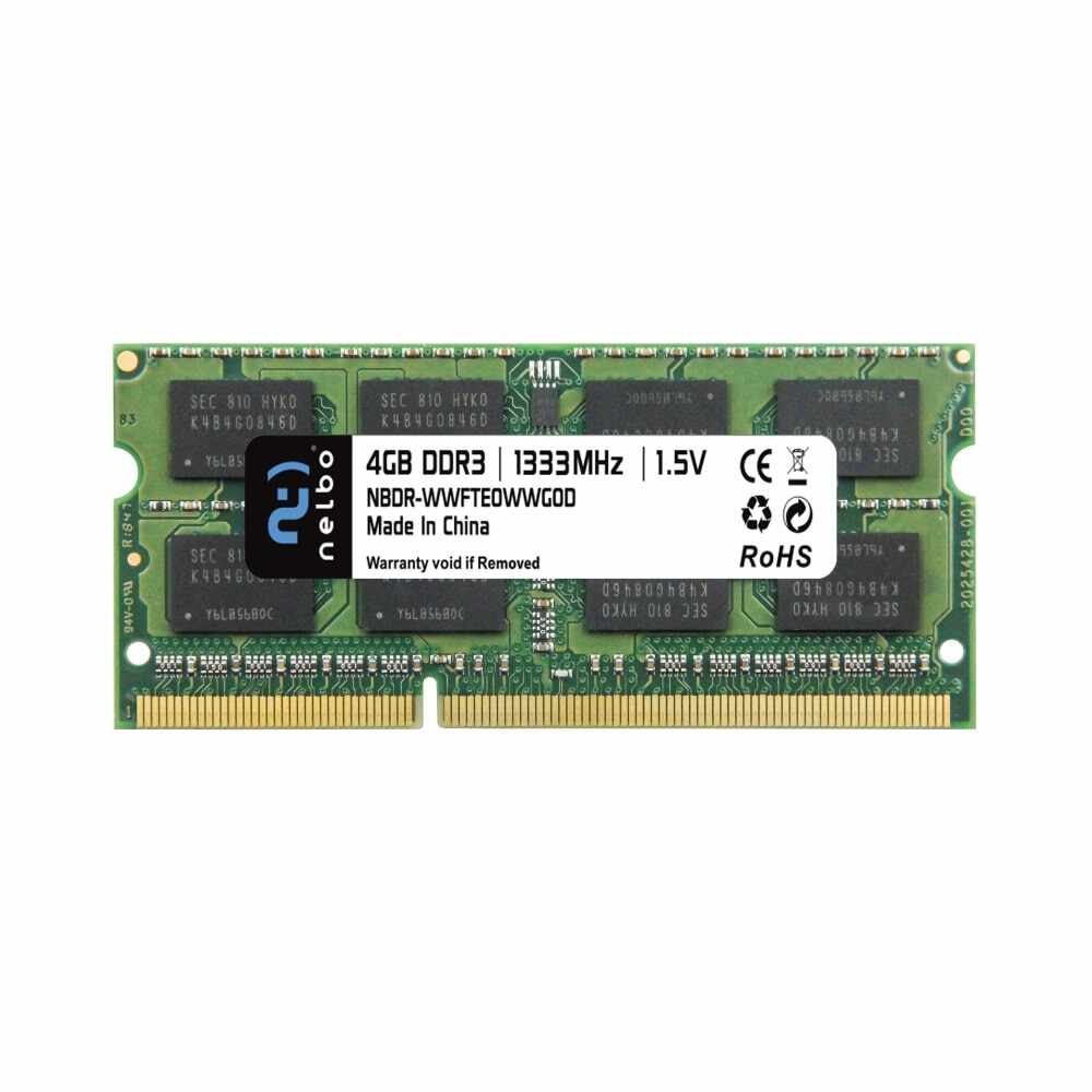 Memorie RAM 4 GB sodimm ddr3, 1333 Mhz, Nelbo original, pentru laptop