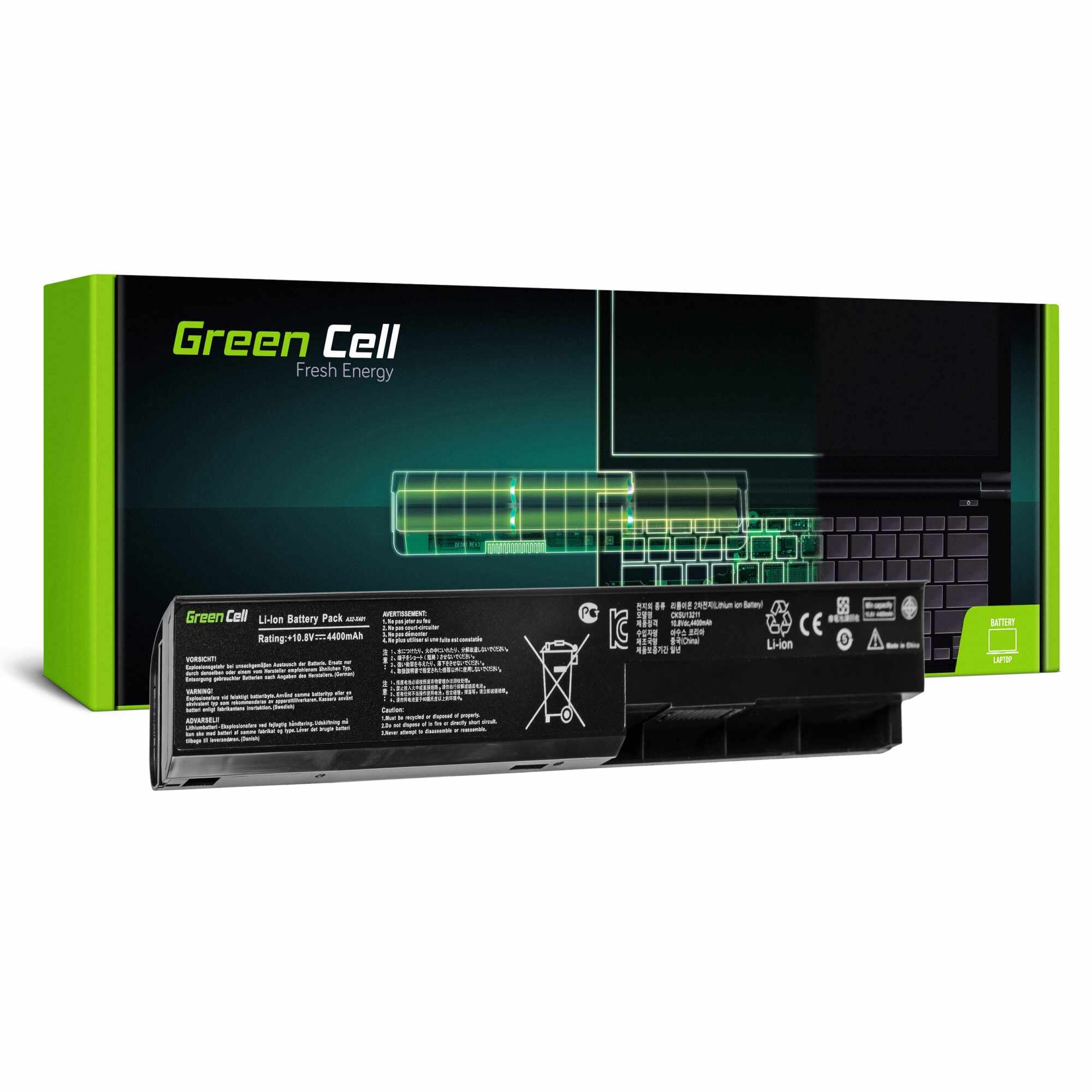 ﻿Baterie laptop A32-X401 A31-X401 A41-X401 pentru Asus X501 X301 X301A X401 X401A X401U X501A X501U acumulator marca Green Cell