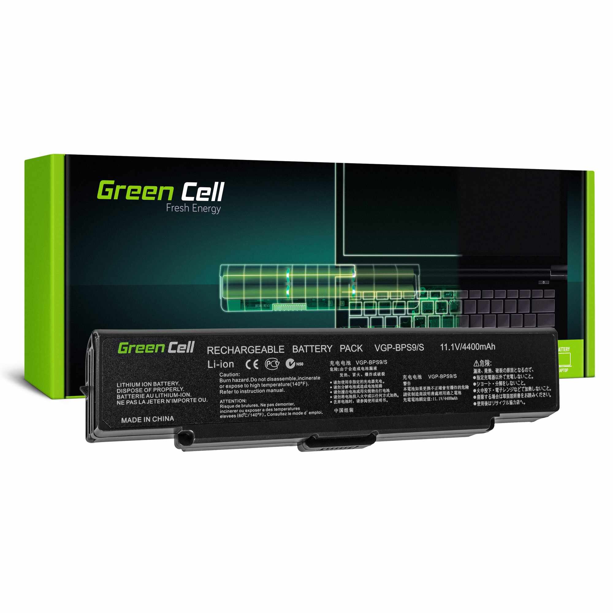 ﻿Baterie laptop VGP-BPS9/B pentru Sony Vaio CR AR570 VGN-NR AR670 AR770 acumulator marca Green Cell