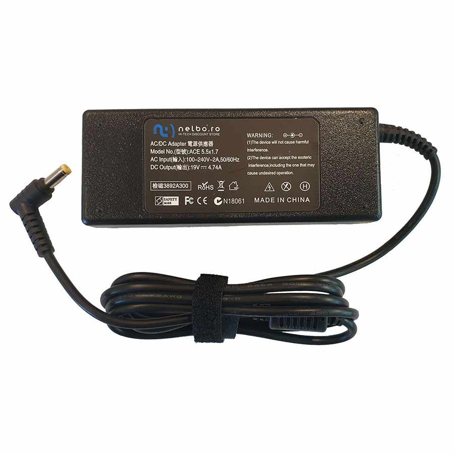 Incarcator laptop compatibil Acer Travelmate 202, 202T, 202TE 90W, 19V , 4.74A, tip mufa 5.5 mm x 1.7 mm