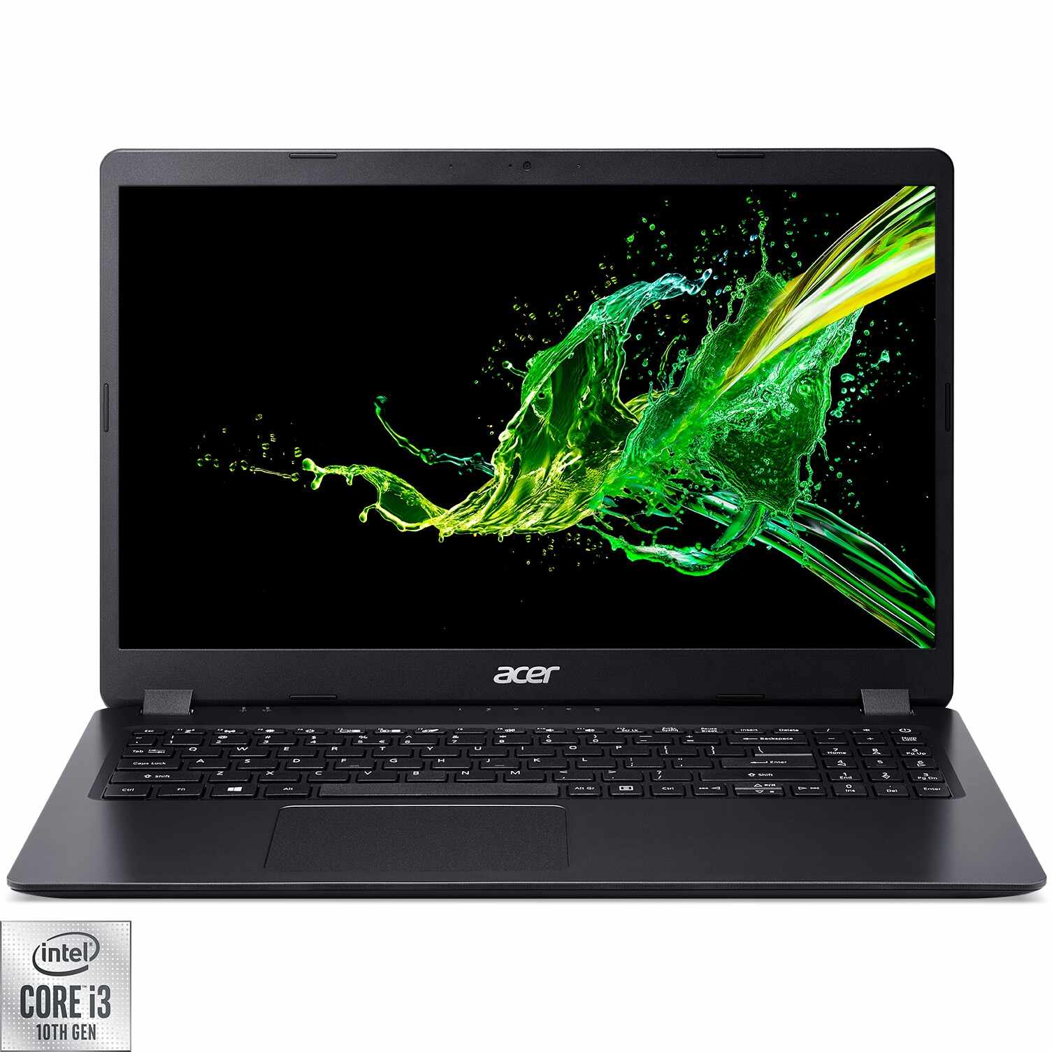Laptop Acer Aspire 3 A315-56 cu procesor Intel® Core™ i3-1005G1, 15.6, Full HD, 8GB, 256GB SSD, Intel UHD Graphics, No OS, Black