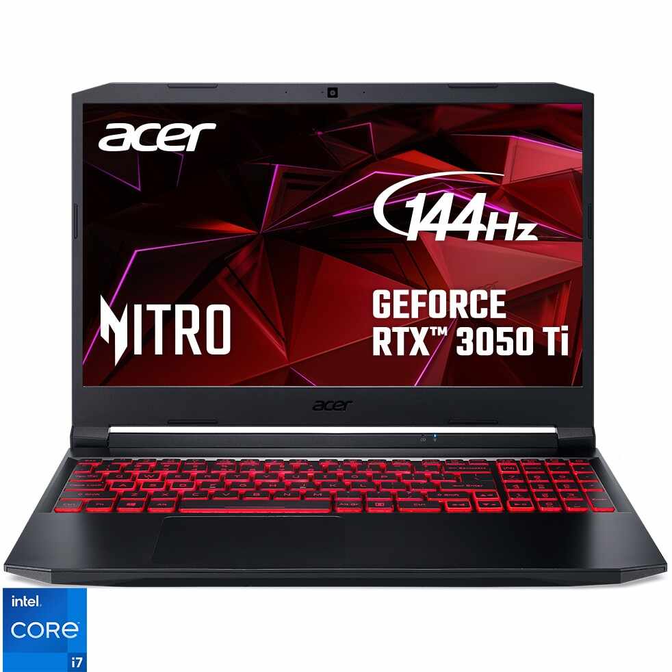Laptop Gaming Acer Nitro 5 AN515-57 cu procesor Intel® Core™ i7-11800H pana la 4.60 GHz, 15.6