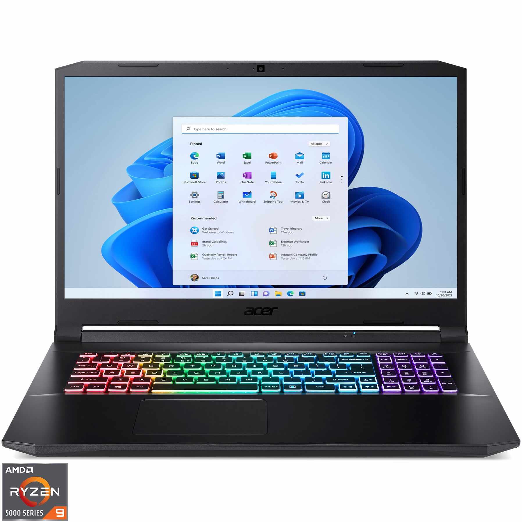 Laptop Gaming Acer Nitro 5 AN517-41 cu procesor AMD Ryzen™ 9 5900HX, 17.3