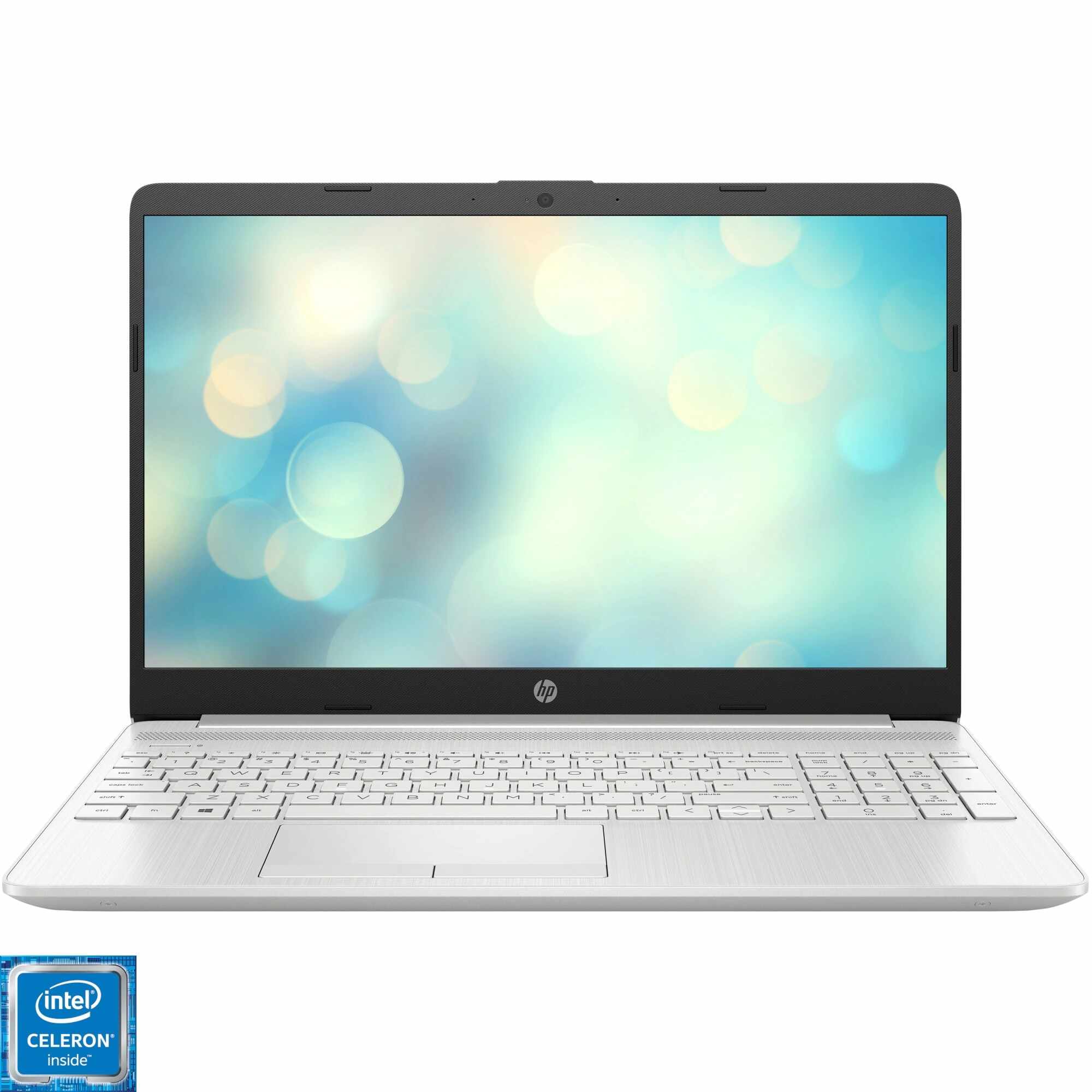 Laptop HP 15-dw1008nq cu procesor Intel Celeron N4020, ecran 15.6 Full HD, 8GB, HDD 1TB, Free DOS, Silver