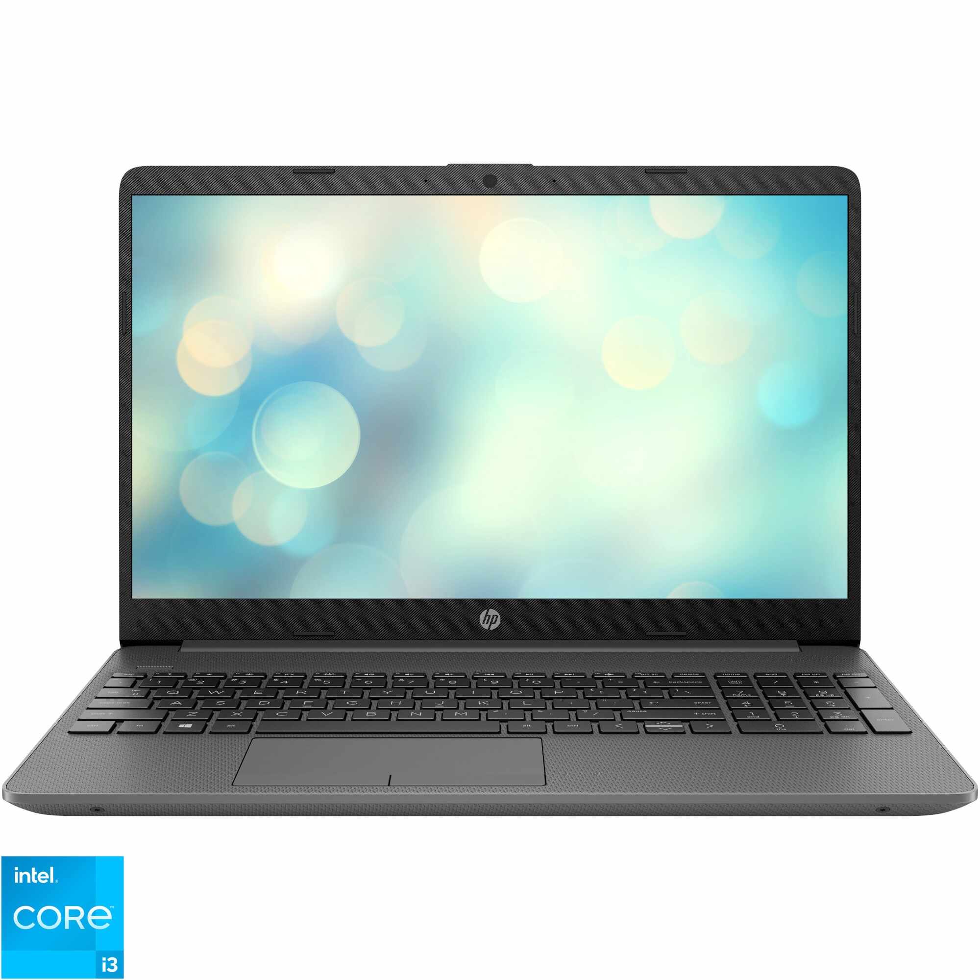 Laptop HP 15.6' 15-dw3054nq, FHD, cu procesor Intel® Core™ i3-1115G4 (6M Cache, up to 4.10 GHz), 8GB DDR4, 256GB SSD, GMA UHD, Free DOS, Chalkboard Grey