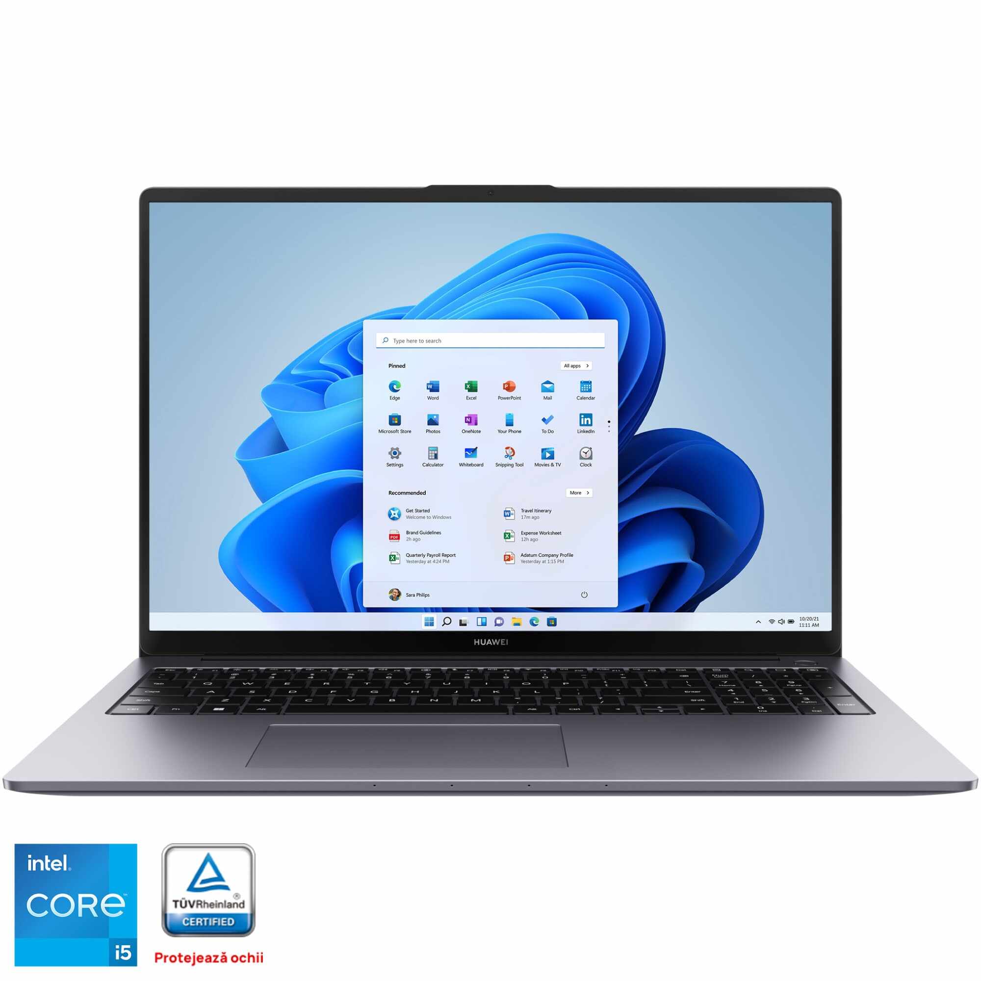 Laptop HUAWEI MateBook D16, Intel Core i5-12450H pana la 4.4GHz, 16