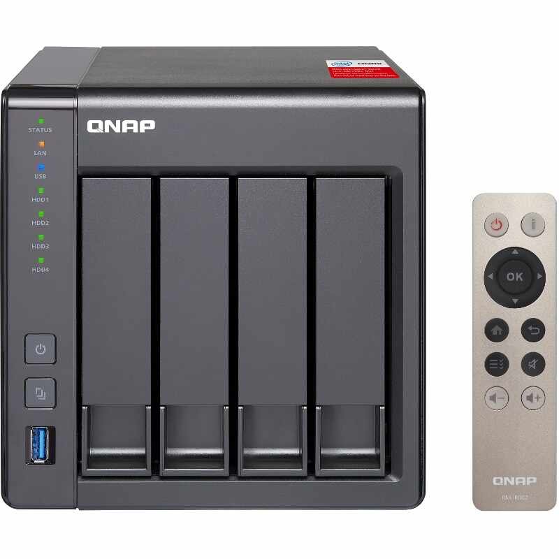 Network Attached Storage QNAP TS-451+-2G cu procesor Intel® Celeron® Quad-Core 2.0GHz, 2GB DDR3, 4-bay