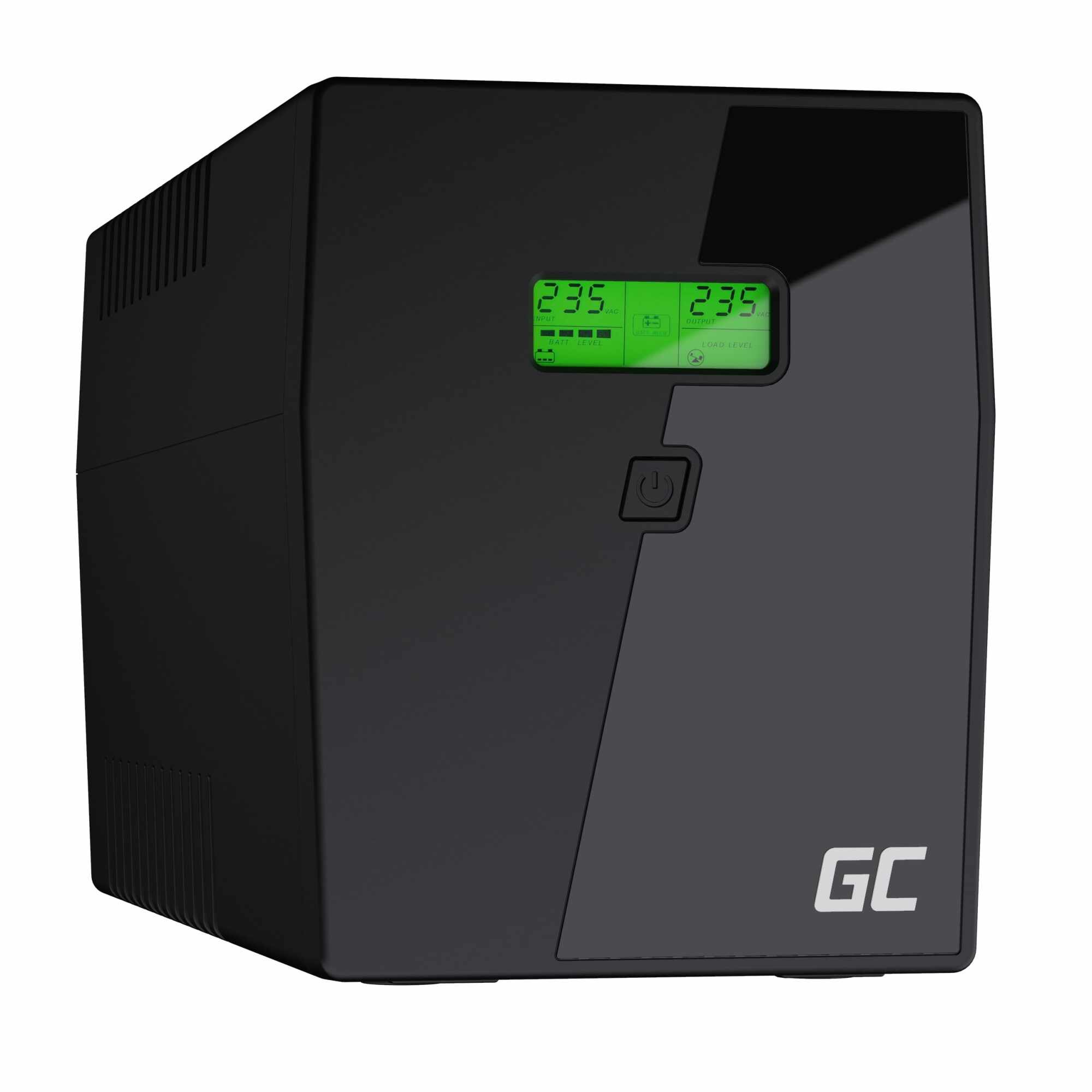 UPS Green Cell 1400W 2000VA Microsine line-interactive USB RJ45 LCD display 2 Prize Schuko 2 IEC