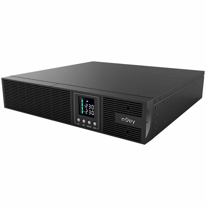 UPS nJoy Aster 2K 2U On-line, 2000VA/1800W, 8 prize IEC C13, Dubla conversie, LCD Display
