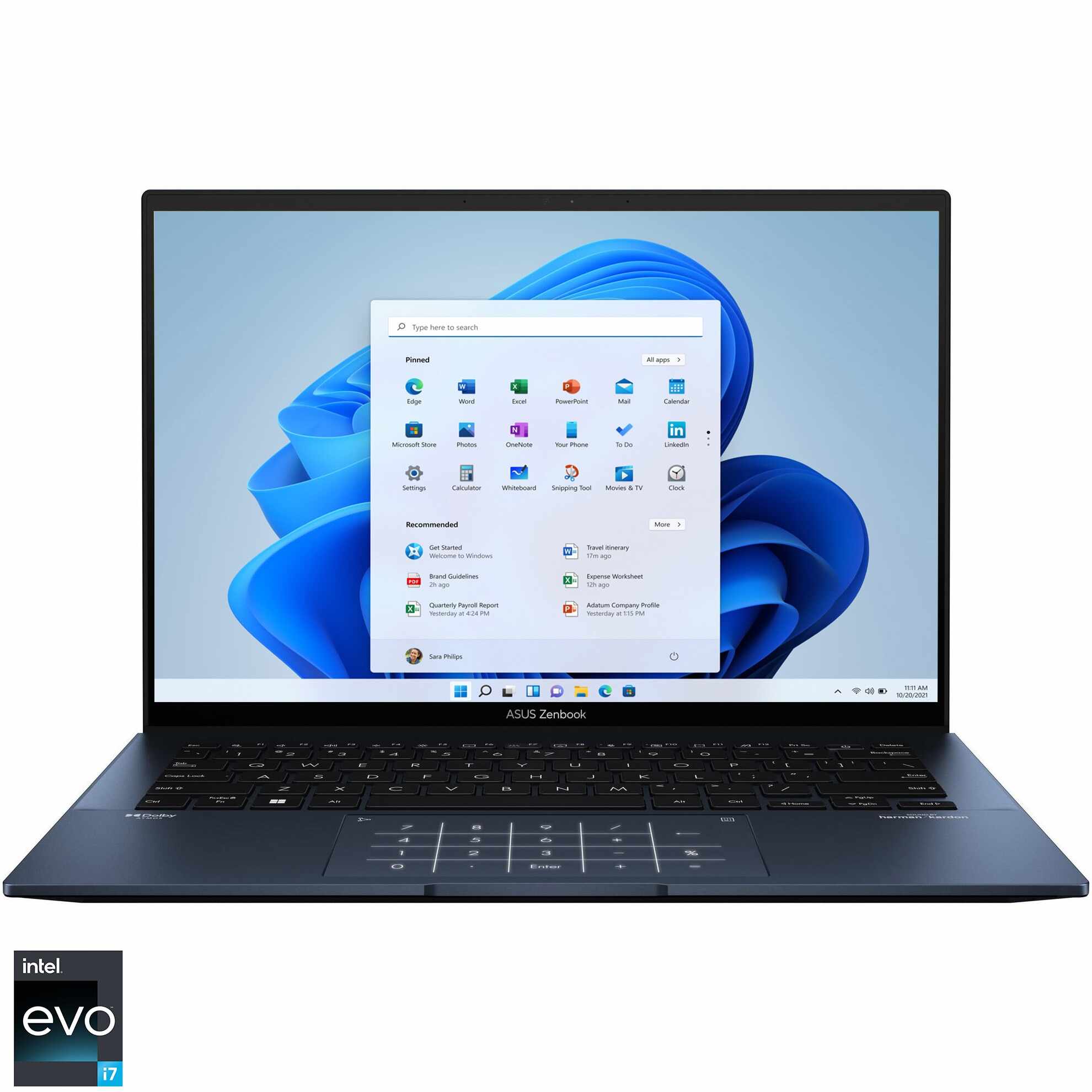 Laptop ultraportabil ASUS Zenbook 14 OLED UX3402ZA cu procesor Intel® Core™ i7-1260P pana la 4.70 GHz, 14