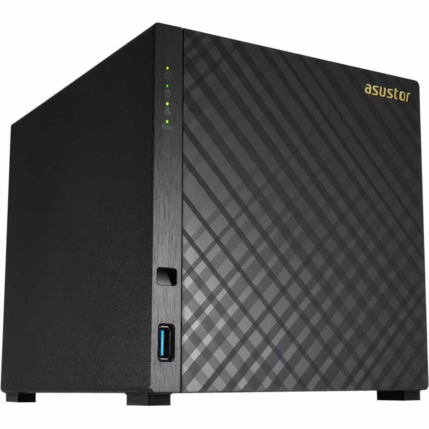 Network Attached Storage Asustor (AS1004Tv2), New Marvell ARMADA-385 Dual Core, 512MB DDR3, GbE x1, USB 3.1 Gen-1, 4 bay Tower NAS