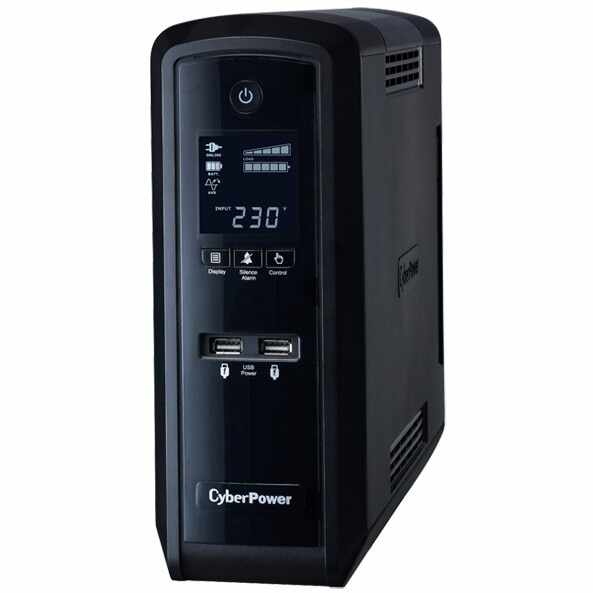 UPS CyberPower CP1300EPFCLCD, 1300 VA/780 W, 6 prize Schuko, 2 USB-A, 1 priza IEC C14, AVR, LCD Display