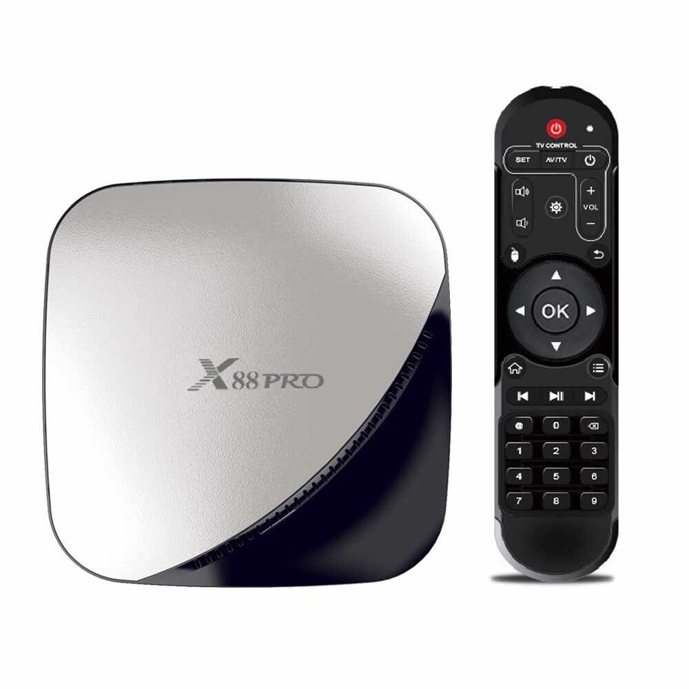 Smart TV Box Mini PC Techstar® X88 PRO, Android 9, 4GB + 32GB ROM, 4K HDR ,WiFi 5GHz, SPDIF, AV, RK3318
