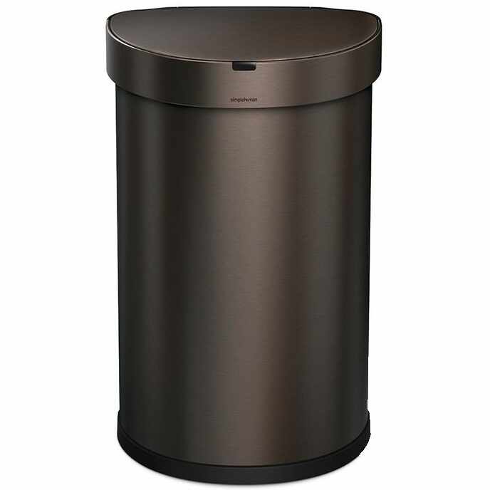 Simplehuman SEMI-ROUND 45L - dark bronze - Coș de gunoi fără contact