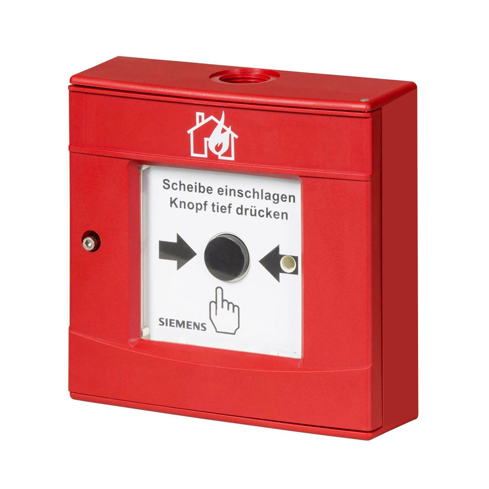 Buton de incendiu adresabil Siemens KIT-FDME223, reset prin cheie, FDnet/C-NET, rosu