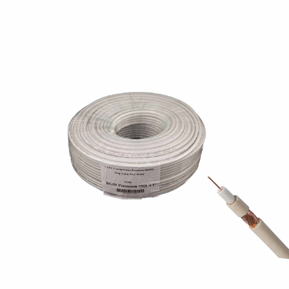 Cablu coaxial RG 59, cupru, 9.4 Ohm, rola 100 m