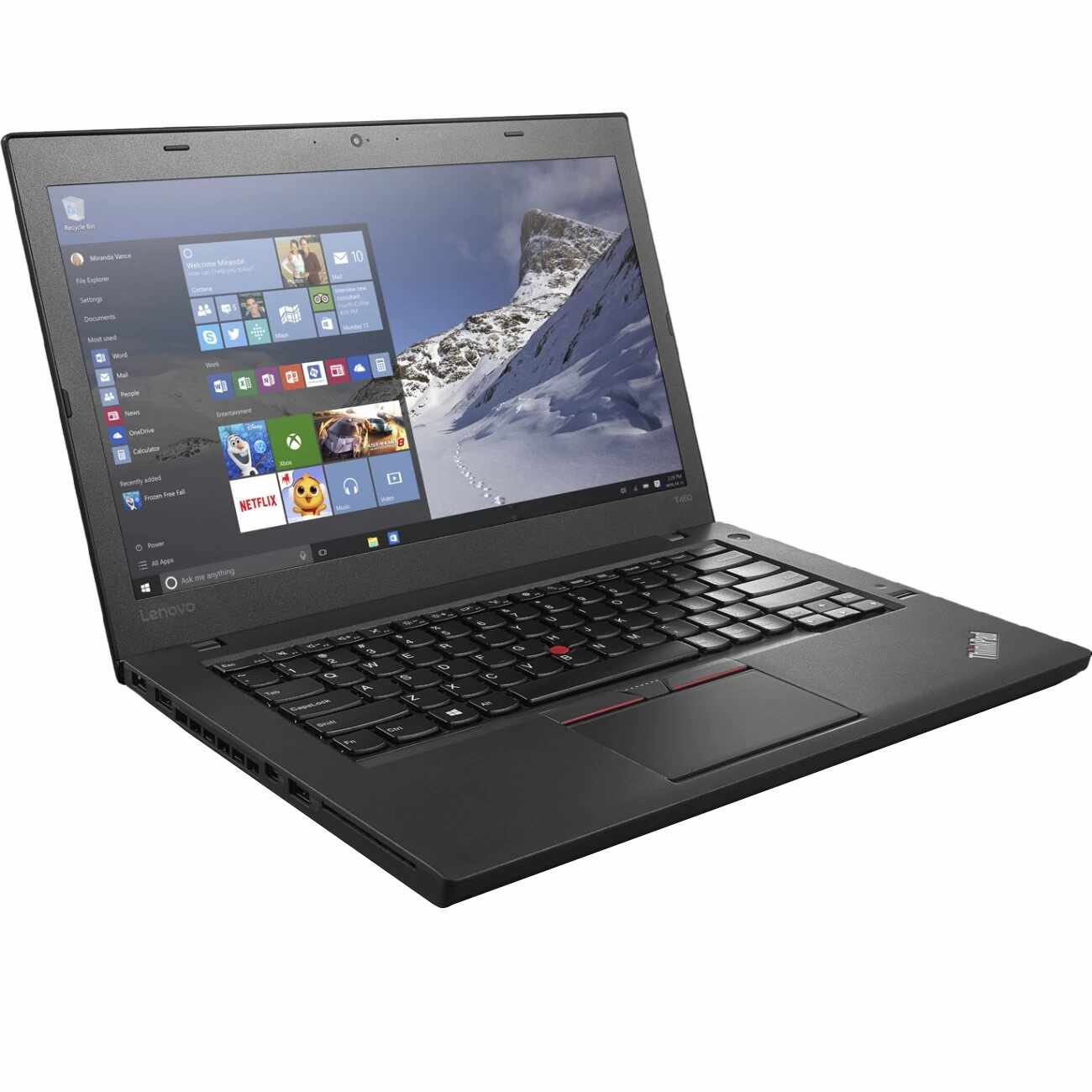 Laptop Lenovo ThinkPad T460, Intel Core i5-6300U, 2.40 GHz, HDD: 256 GB SSD, RAM: 8 GB, video: Intel HD Graphics 520, webcam