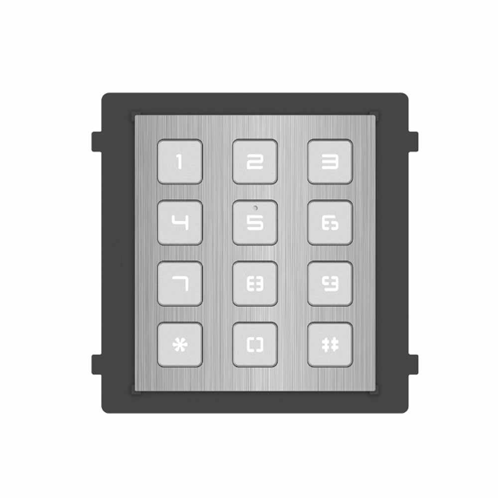 Modul tastatura pentru videointerfon Hikvision DS-KD-KP/S, 12 butoane, otel inoxidabil, aparent/ingropat