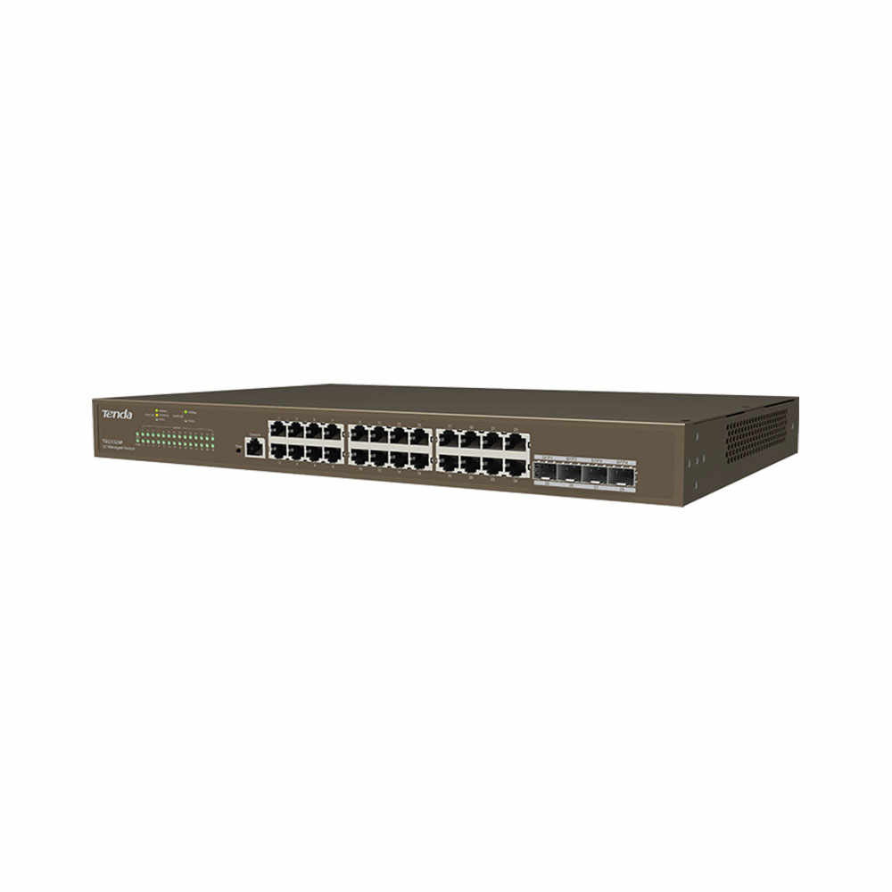 Switch cu 24 porturi Tenda TEG3328F, 10/100/1000 Mbps, 4 SFP, 16000 MAC, cu management