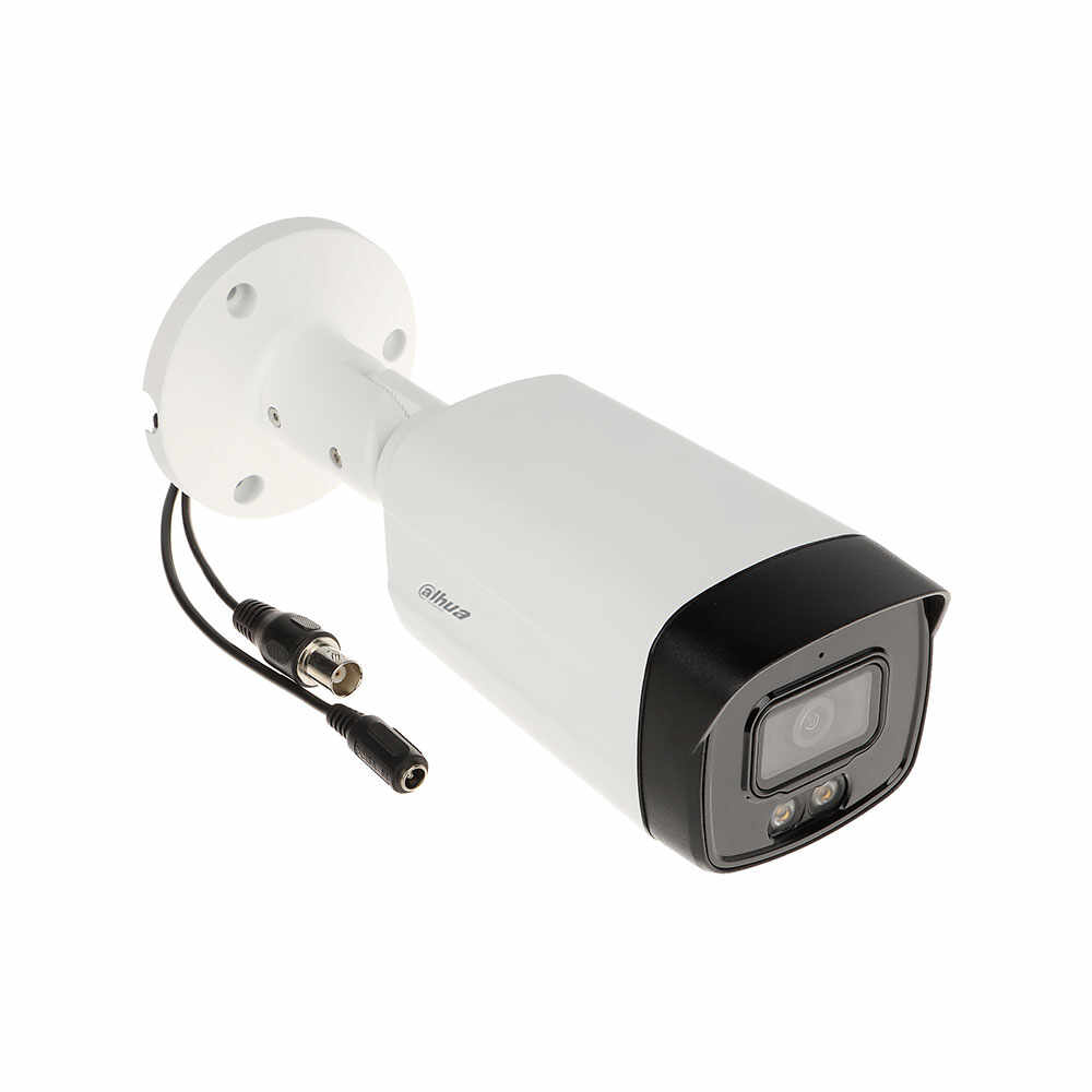 Camera supraveghere de exterior Dahua Full Color HAC-HFW1509TM-A-LED, 5 MP, lumina alba 40 m, 3.6 mm, microfon