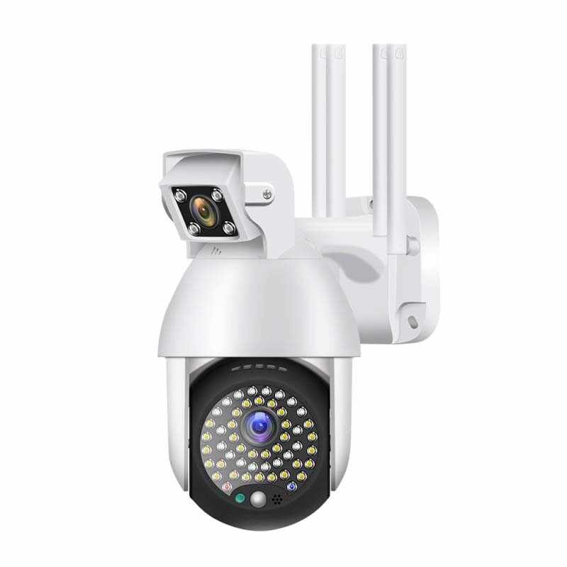 Camera Supraveghere IP PTZ Techstar® P18D, Camera Duala, Wireless, 320°, 1080p, IR+LED, Exterior, ONVIF, NVR, Senzor Miscare, Alarma