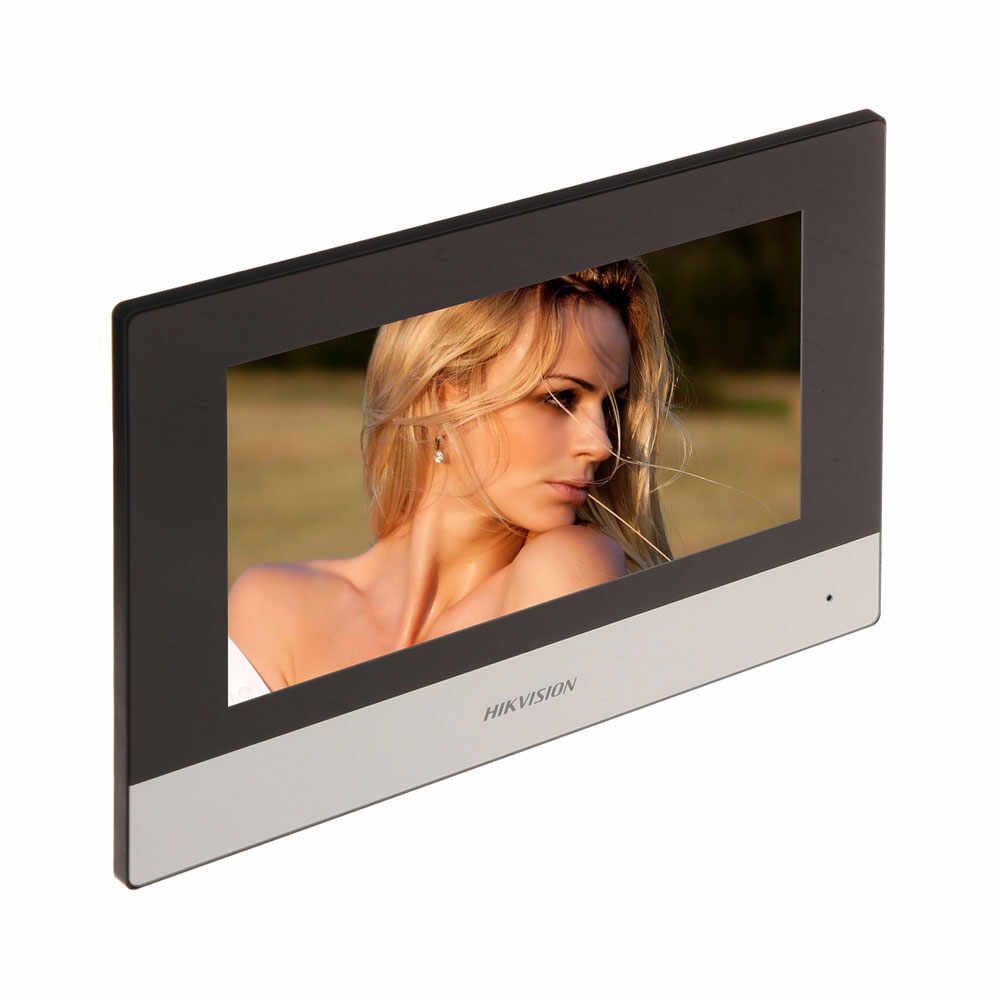 Videointerfon de interior IP Hikvision DS-KH6320-TE1, 7 inch, slot card, aparent, PoE