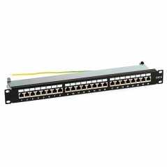 Patch panel FTP Cat6 24 porturi, 1U + suport cabluri