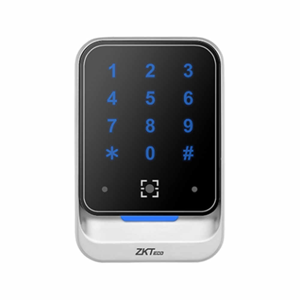 Cititor de proximitate RFID cu tastatura ZKTeco ACC-ER-QR600-HK-1, EM, cod PIN, 125 KHz, cod QR, interior/exterior