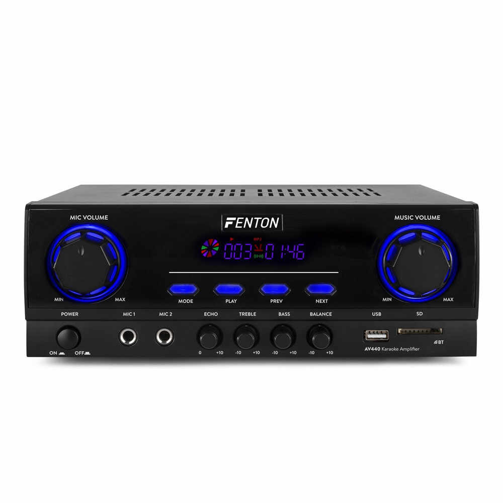 Amplificator Karaoke Fenton AV440 103.136, USB/SD, Bluetooth, MP3, 2x30W RMS
