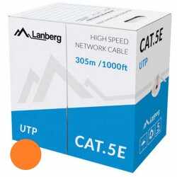 Cablu UTP Cat.5E CCA Portocaliu Lanberg [305m]