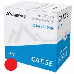 Cablu UTP Cat.5E CCA Rosu Lanberg [305m]