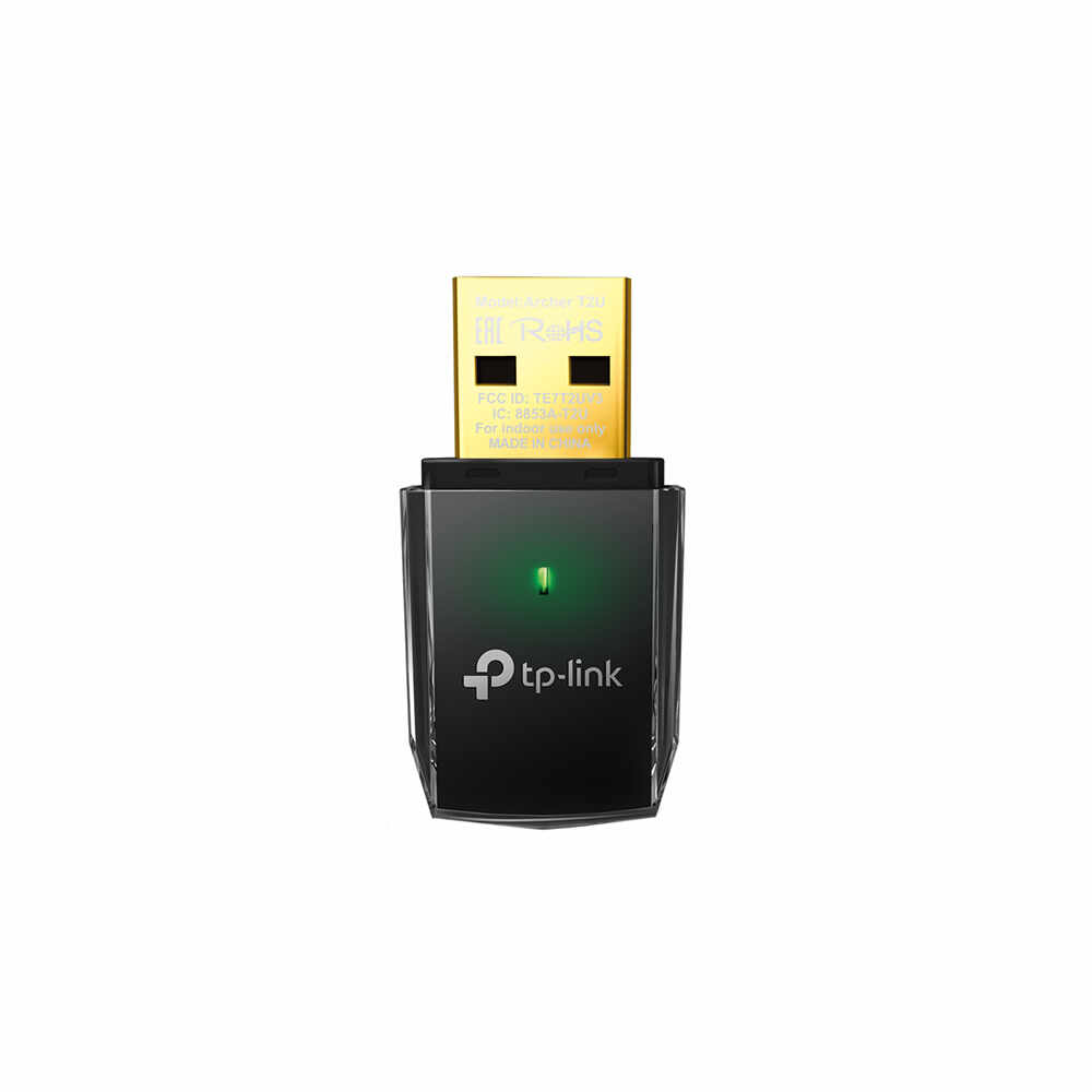 Adaptor USB Mini Wi-Fi TP-Link ARCHER T2U, 433 Mbps, 2.4 Ghz/5 Ghz, USB 2.0