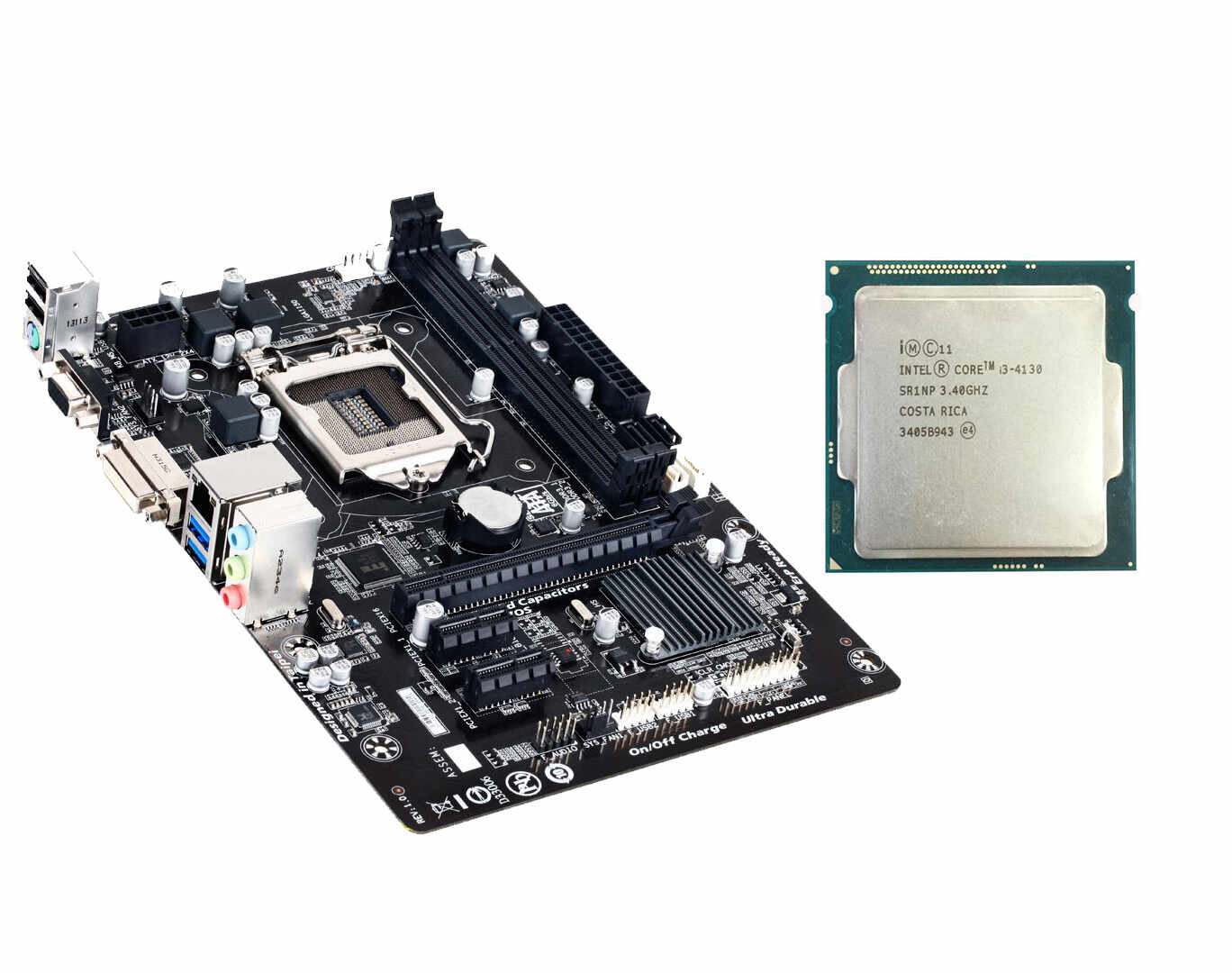 Placa de baza Gigabyte GA-H81M-DS2V, Socket 1150, mATX, Shield, Cooler + Procesor Intel Core i3-4130 3.40GHz