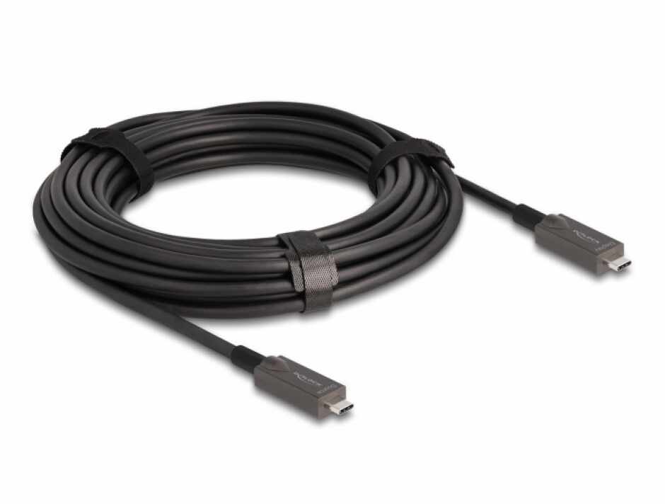 Cablu activ optic USB 3.2 Gen2 Type C 4K144Hz/60W T-T 10m, Delock 84150
