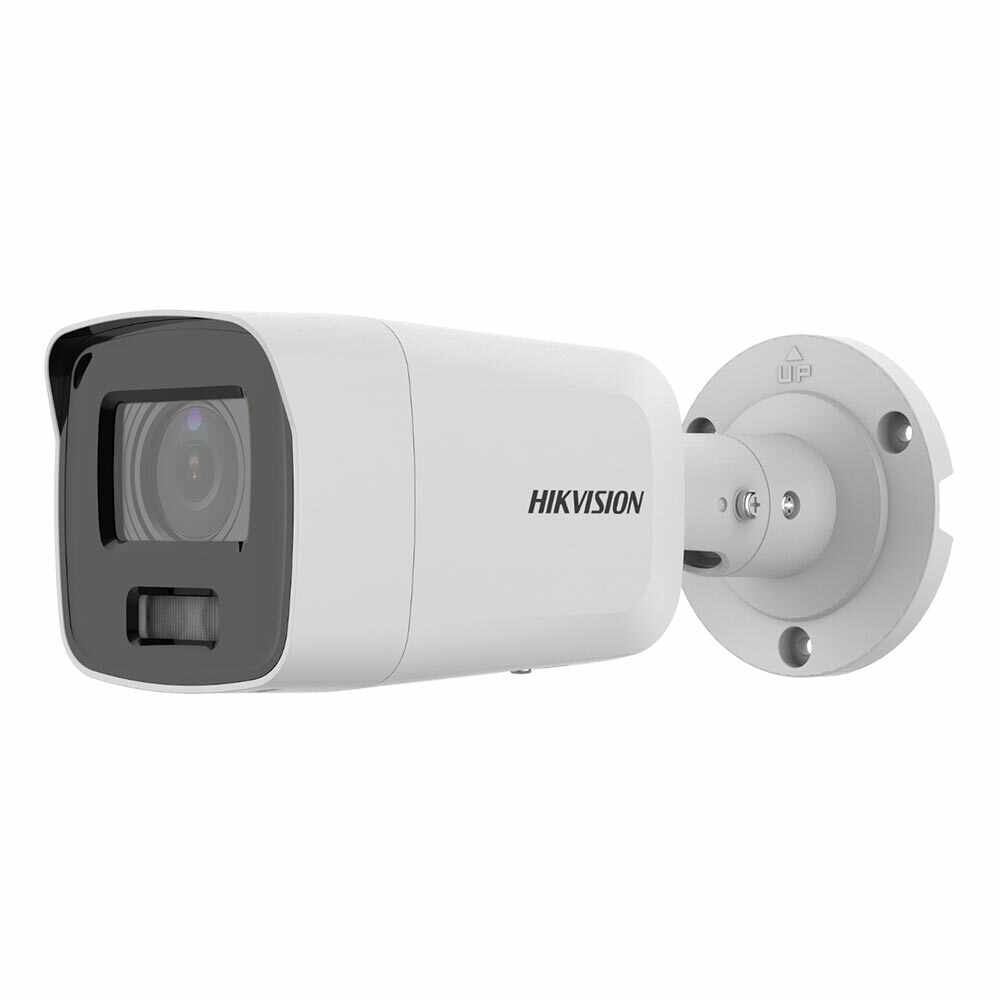 Camera supraveghere IP exterior Hikvision ColorVu DS-2CD2087G2-LU(2.8MM)(C), 8 MP, 2.8 mm, lumina alba 40 m, PoE, slot card, microfon