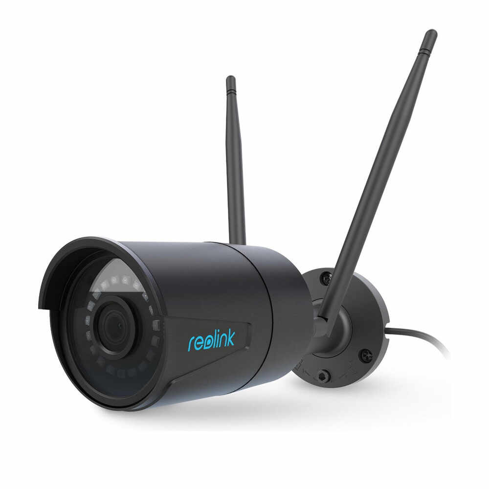 Camera supraveghere wireless IP Wi-Fi Reolink RLC-410W-4MP (AI), 4 MP, IR 30 m, 4 mm, slot card, microfon, detectie persoane/vehicule, negru