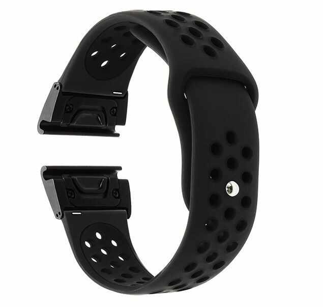 Curea ceas Smartwatch Garmin Fenix 5, 22 mm iUni Silicon Sport Negru