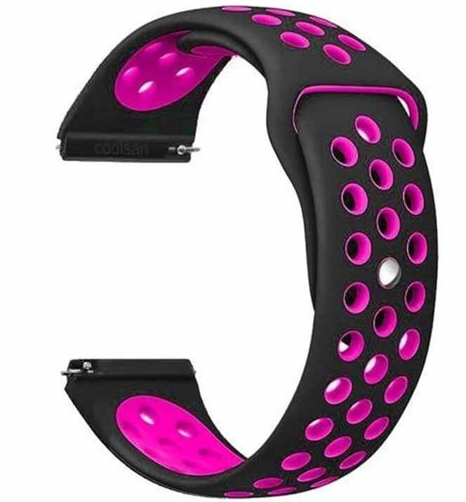 Curea ceas Smartwatch Samsung Gear S2, iUni 20 mm Silicon Sport Black-Pink