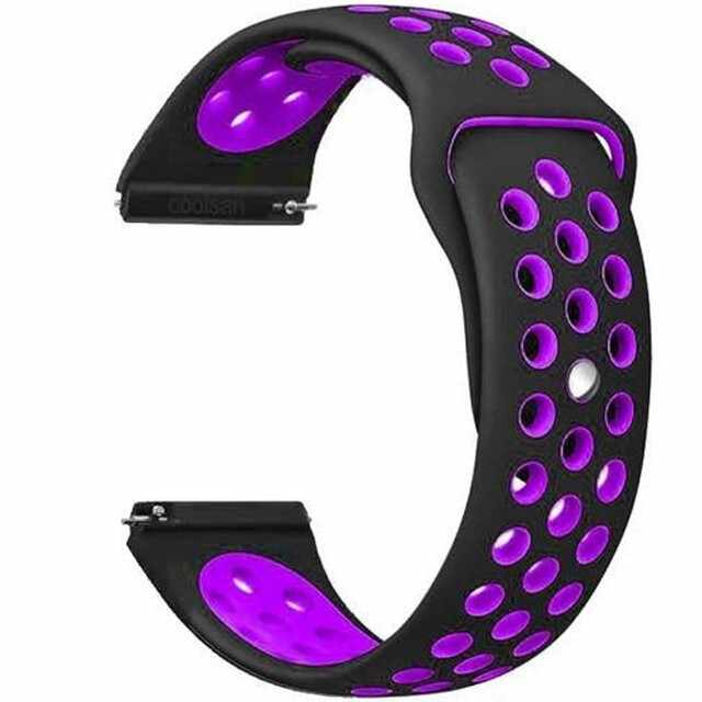 Curea ceas Smartwatch Samsung Gear S2, iUni 20 mm Silicon Sport Black-Purple