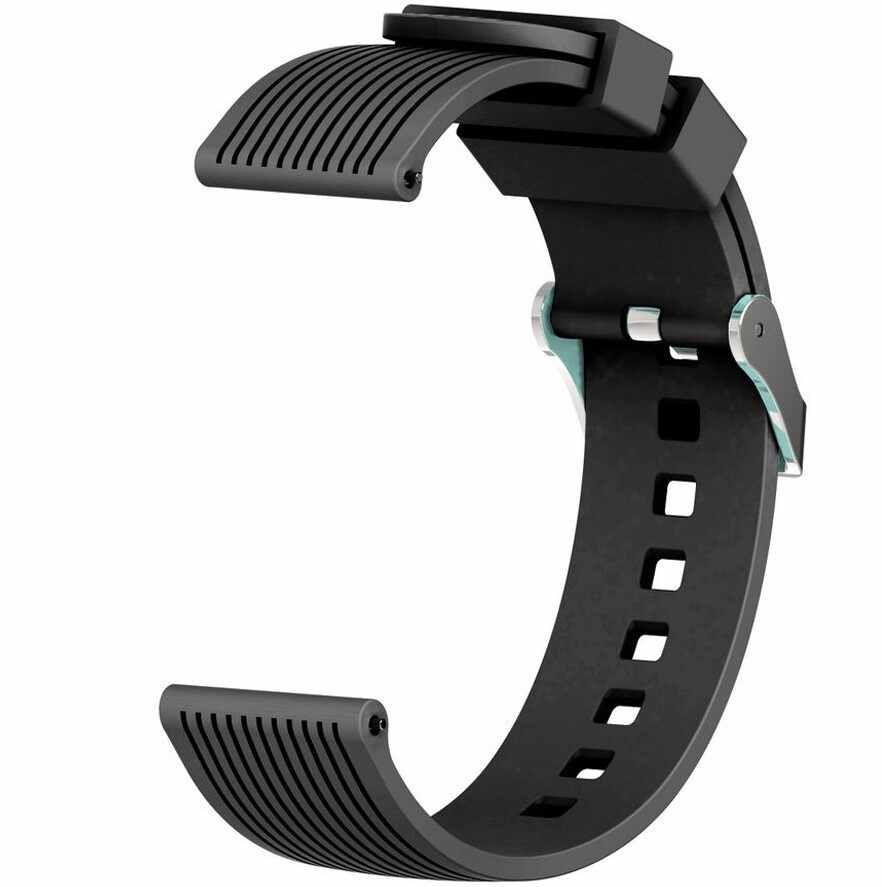 Curea ceas Smartwatch Samsung Gear S2, iUni 20 mm Silicon Sport Dark Black