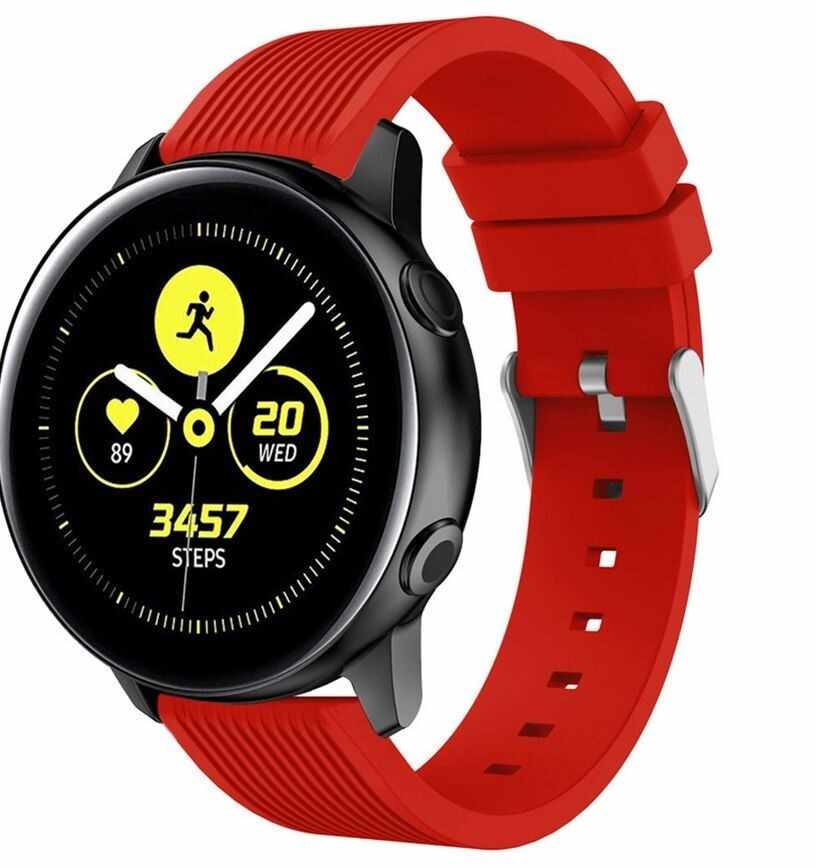 Curea ceas Smartwatch Samsung Gear S2, iUni 20 mm Silicon Sport Red