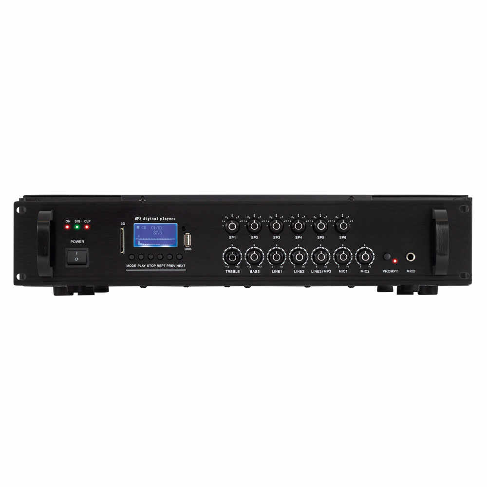 Mixer audio cu statie amplificare SAL MPA120BT 804610, 100V, 6 zone, Bluetooth, 120W