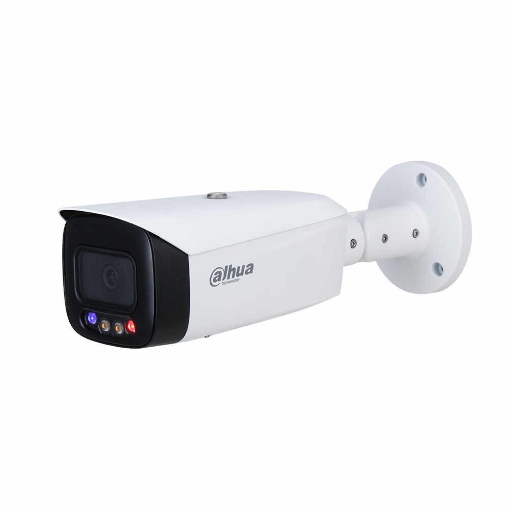 Camera supraveghere exterior IP Dahua Full Color Active Deterrence WizSense IPC-HFW3849T1-AS-PV-0360B, 8 MP, lumina alba 30 m, 3.6 mm, slot card, microfon, PoE