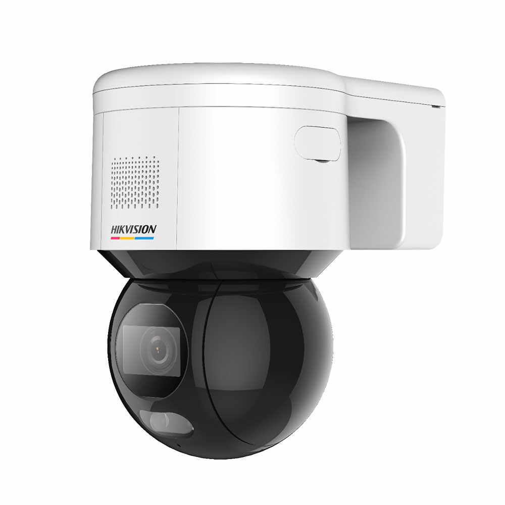Camera supraveghere IP Speed Dome PTZ Hikvision AcuSense ColorVu DS-2DE3A400BW-DES5, 4 MP, 4 mm, lumina alba 30 m, microfon, slot card, PoE