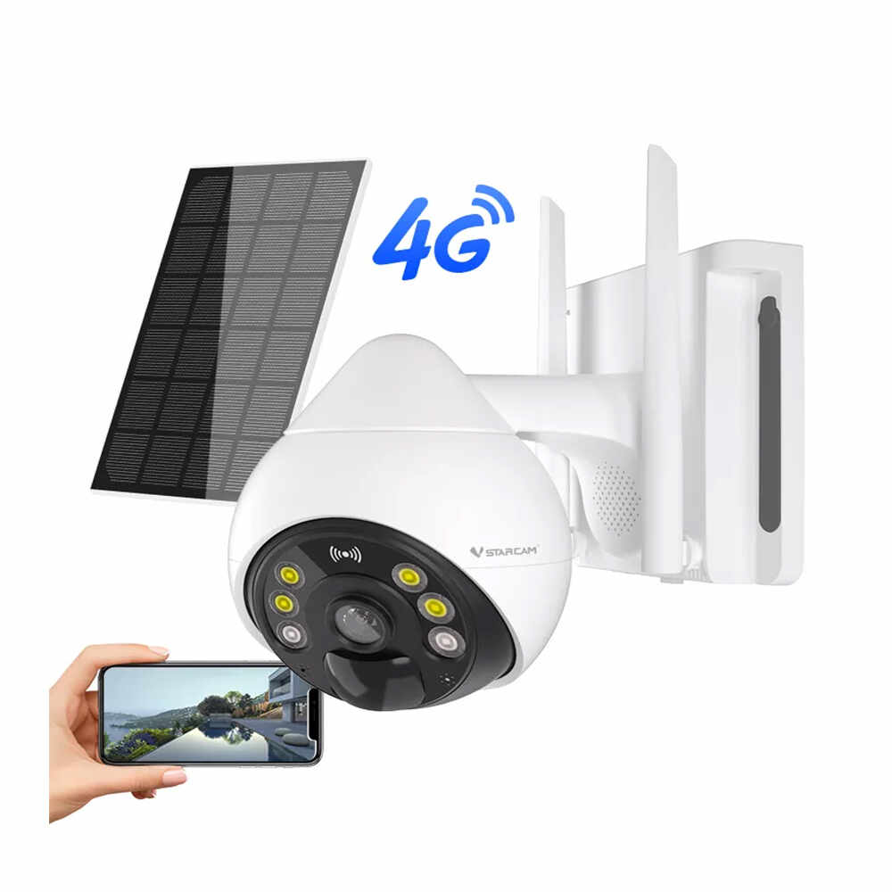 Camera supraveghere wireless IP WiFi GSM 4G VStarcam BG69-TZ, 2 MP, 4 mm, lumina alba/IR 15 m, microfon, slot card + panou solar