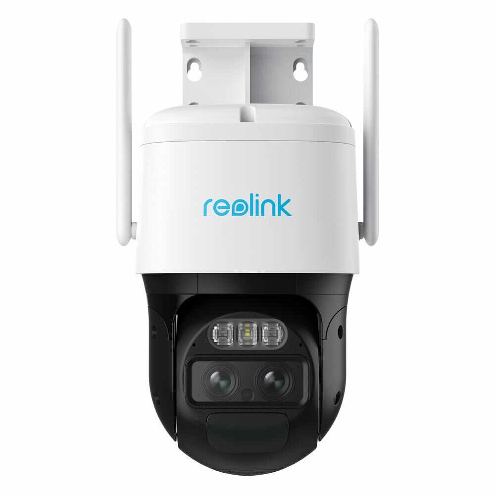 Camera supraveghere wireless IP WiFi PTZ Reolink TrackMix, 4 MP, 2.8 + 8 mm, lumina alba / IR 15 m, dual band, microfon, slot card, difuzor