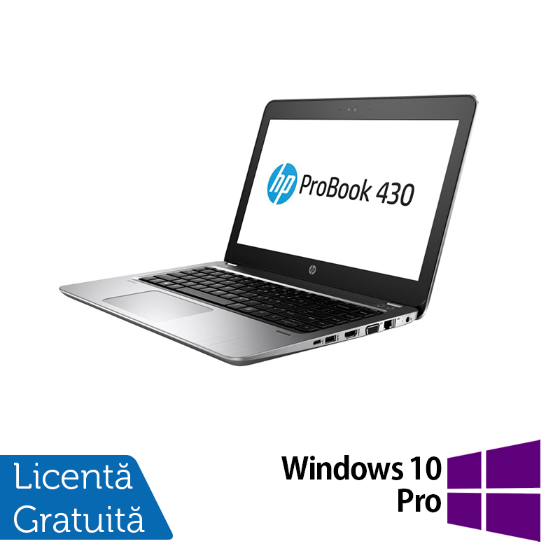 Laptop Refurbished HP ProBook 430 G4, Intel Core i5-7200U 2.50GHz, 8GB DDR4, 240GB SSD, 13.3 Inch, Webcam + Windows 10 Pro